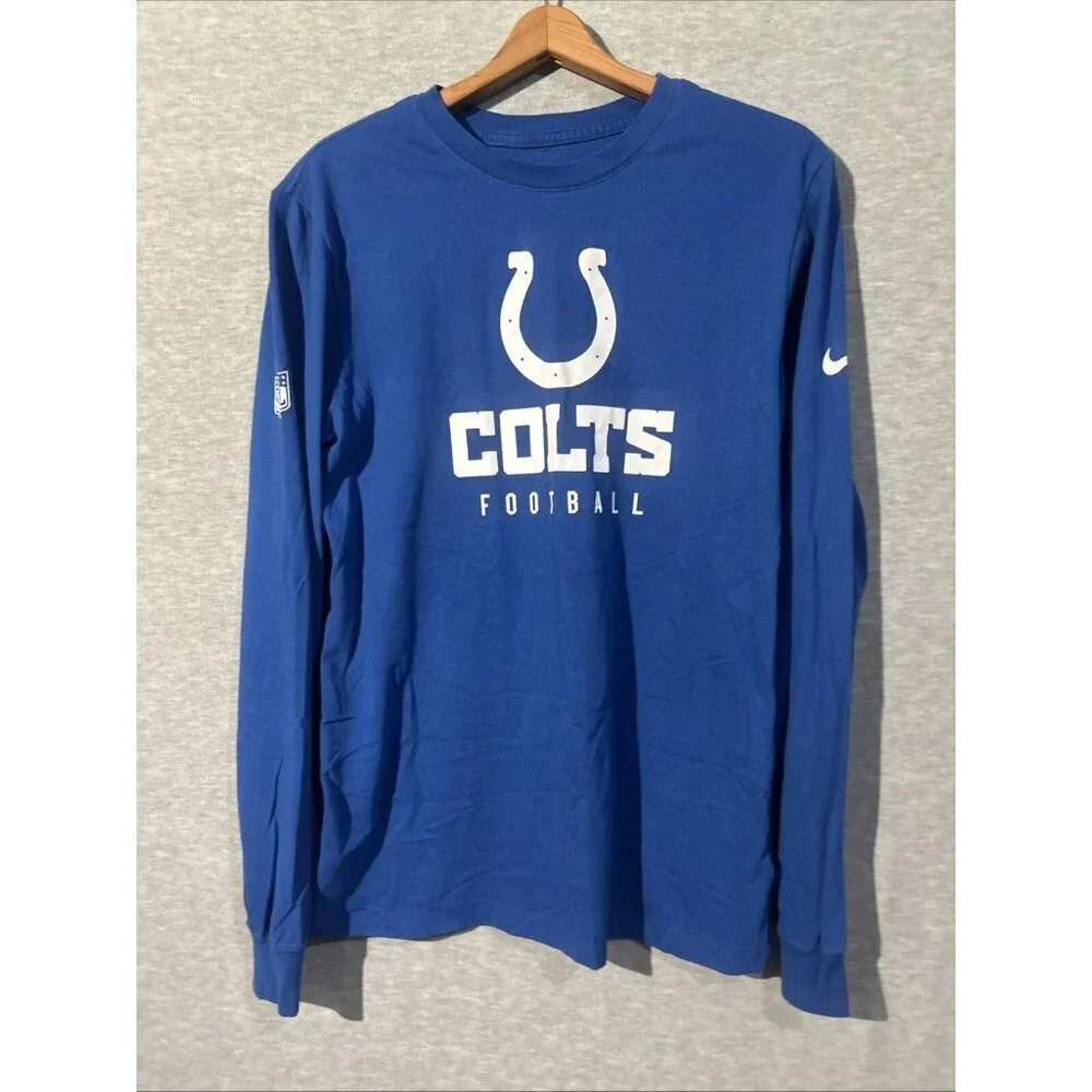 Indianapolis Colts Nike Dri-Fit Long Sleeve Shirt Men's Small Blue Used